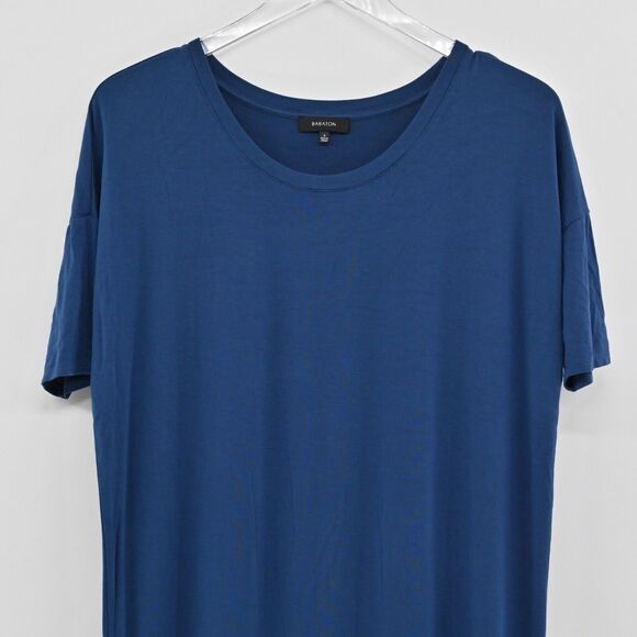 BABATON Dress Size S Aritzia Blue Scoop Neck Dolman Short‎ Sleeve Midi T Shirt - Picture 3 of 13